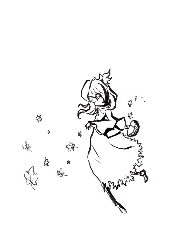 静葉７A.jpg
秋静葉　（Ａｋｉ　Ｓｈｉｚｕｈａ） scan of original, brush and ink.
静葉ちゃあ～ん！