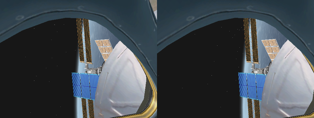 A stereoscopic view of the OFSS from the flight deck.