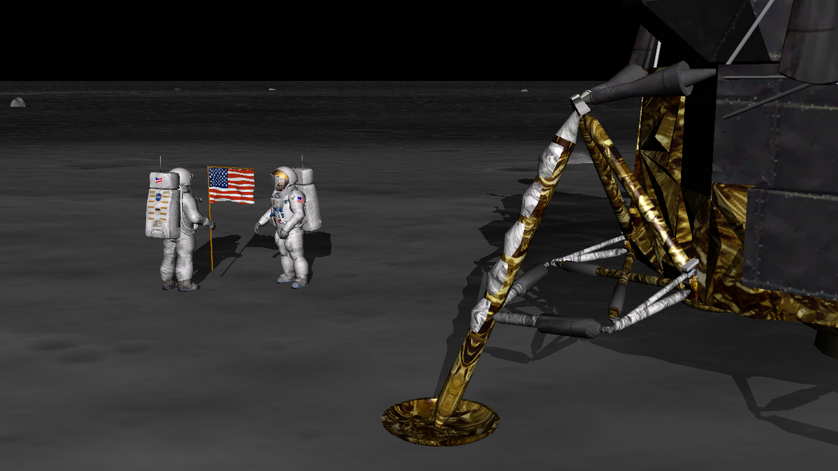 Apollo 11 moonwalk.
Add-on used: AMSO