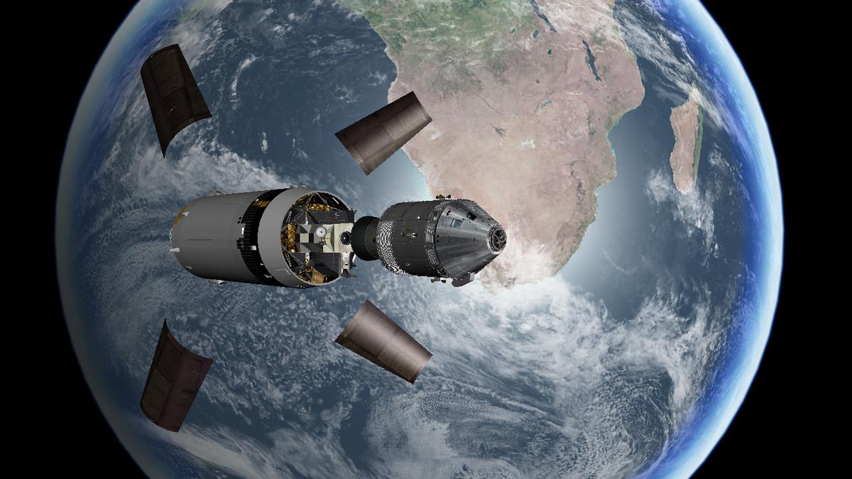 Apollo 17 transposition, docking and extraction.
Add-ons used: AMSO, Orbiter Atmospheric Visual Enhancement V3 and Earth L10.