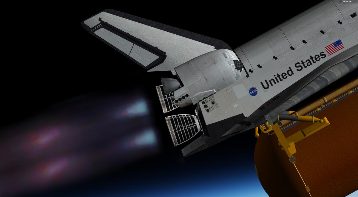 Detail of the 3 SSME exhaust