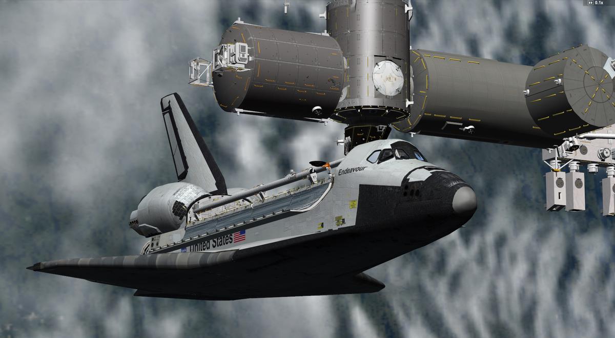 Endeavour docked to the ISS