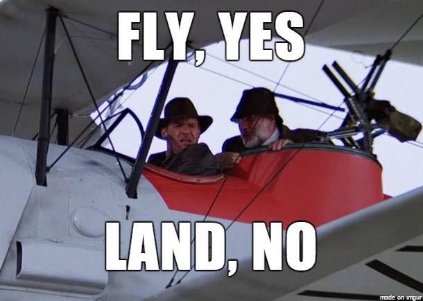 Fly, Yes.  Land, No.