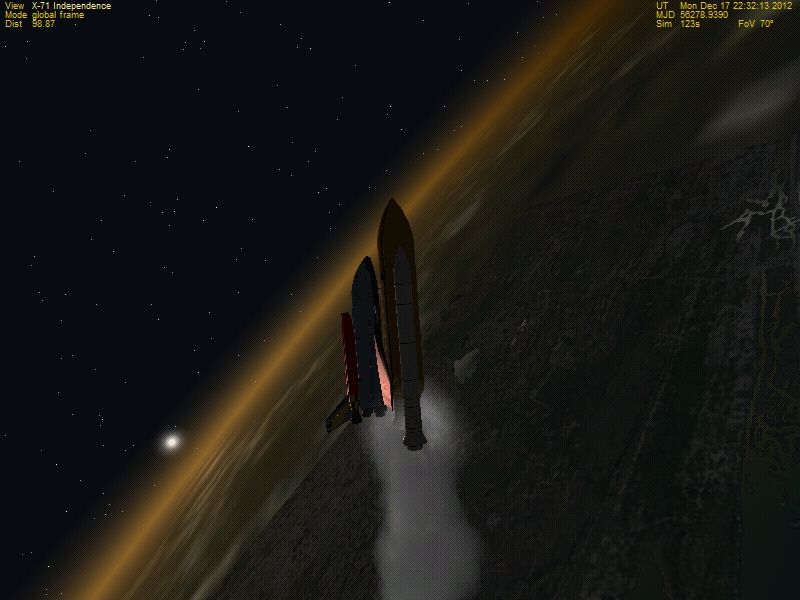 Independence Launch like in Armageddon. Didn't attempt to get into orbit