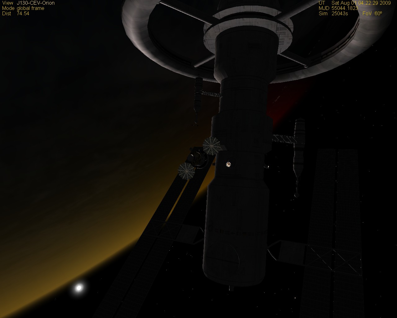 Nice sunrise as a Jupiter130 delivered Orion arrives at ESS.