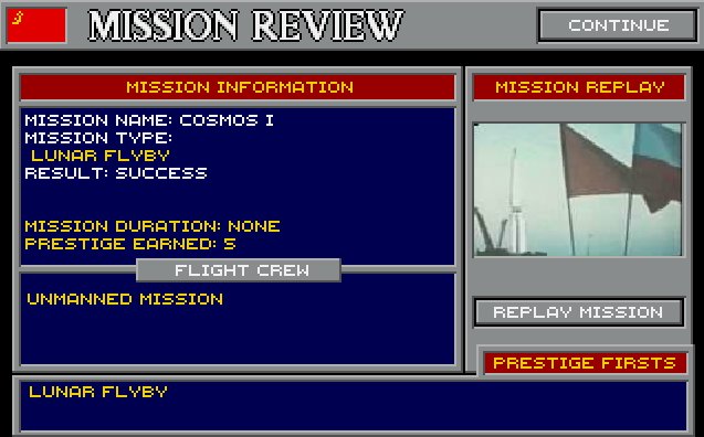 Okay, one of the key ingredients for a successful is reconaissance of the lunar surface, send a Cosmos satellite to the Moon, if successful, it will i