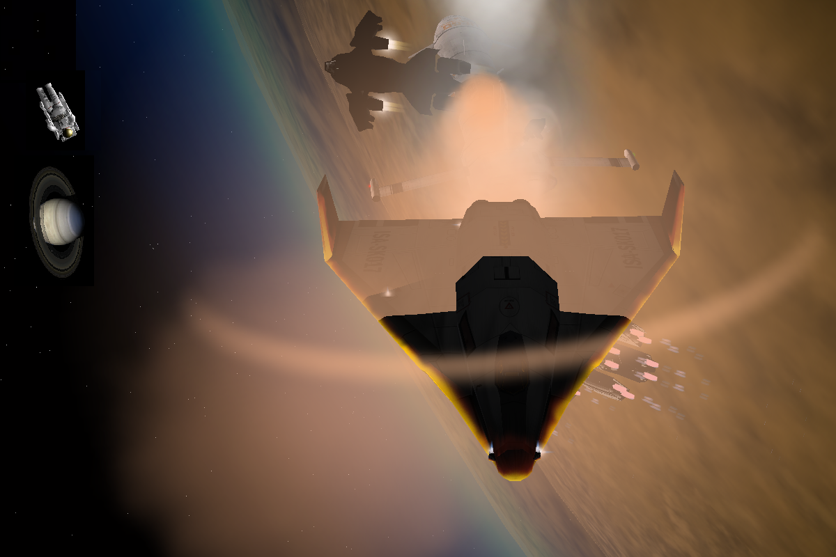 real hot glowing while flying around the flamberge while reentry