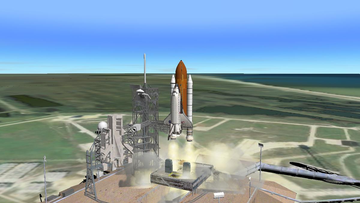 Soace Shuttle Columbia launch.
Add-ons used: Shuttle Fleet V4.8, LC-39 High Detail ver9, Orbiter Atmospheric Visual Enhancement V3 and KSC hires tiles