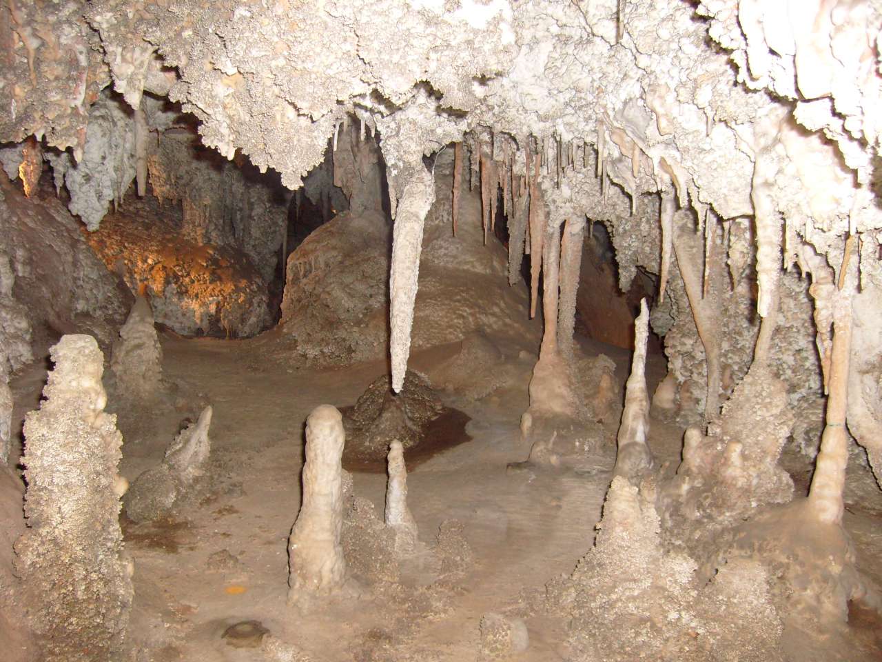 Stalactites, stalagmites and columns
