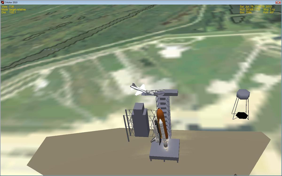 T 38 over Atlantis Launch