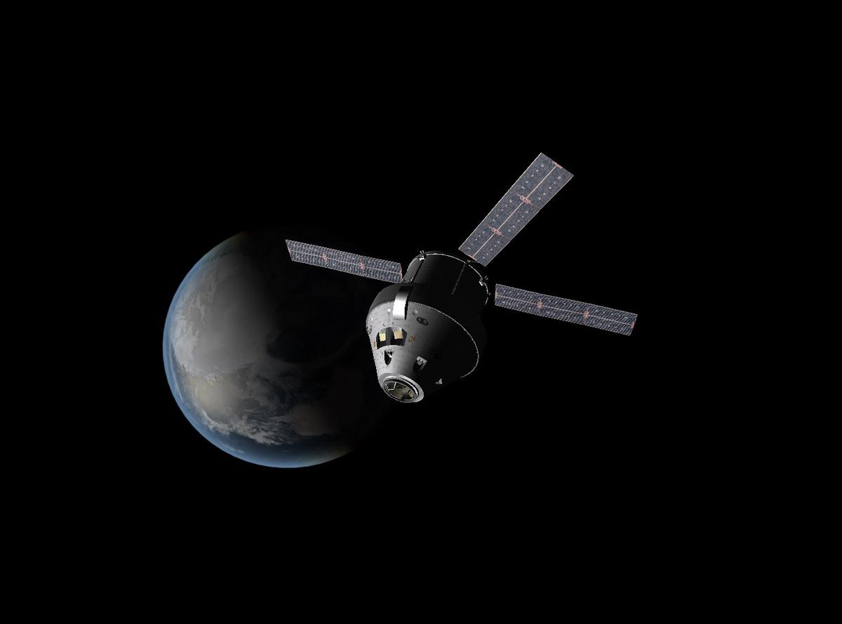 The Orion MPCV leaving Earth.