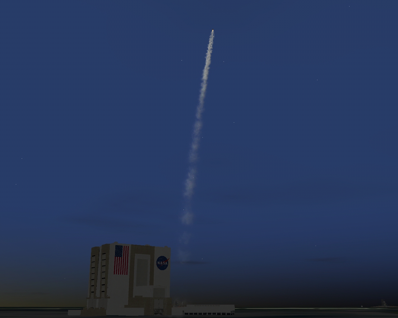 The Space Shuttle piercing through the heavens at 17,500 mph and into space.