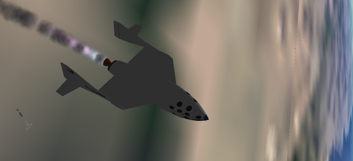 the spaceship one leaving back the plain