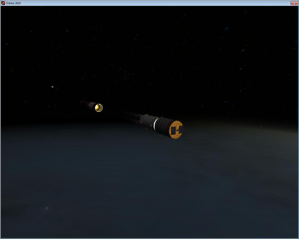 Themis-Sirius launching Zatnikatelman's PLV. MECO and staging took place less than a second before, and the core stage and fairings are still visible.